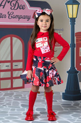 ADEE Roxy Envelope Print Skirt Set